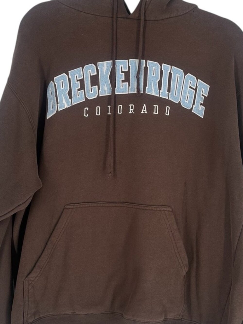 BAC Breckenridge Colorado Hoodie Large Brown Souvenir Pullover Sweatshirt